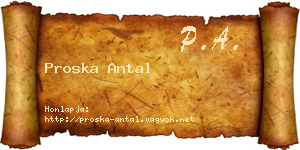 Proska Antal névjegykártya